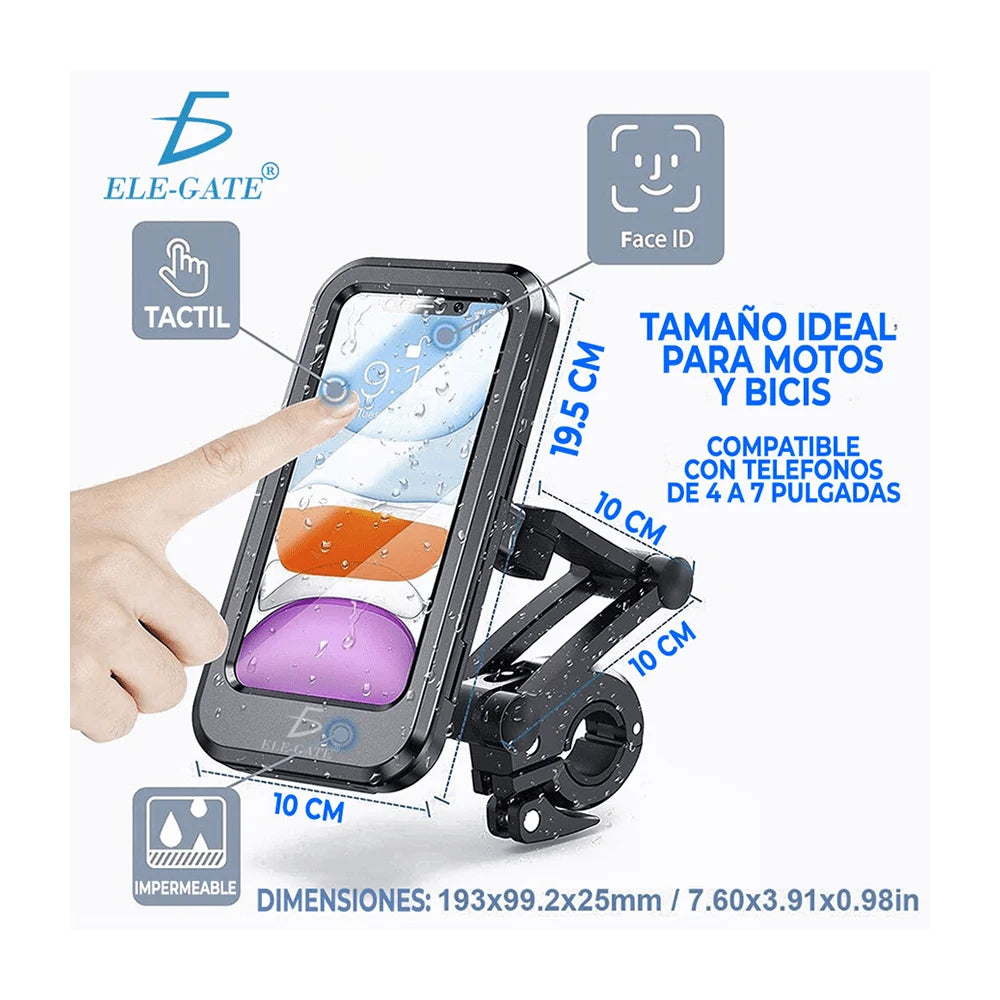 Soporte funda ele-gate ajustable a manubrio de motocicleta para teléfono celular / cy-n5