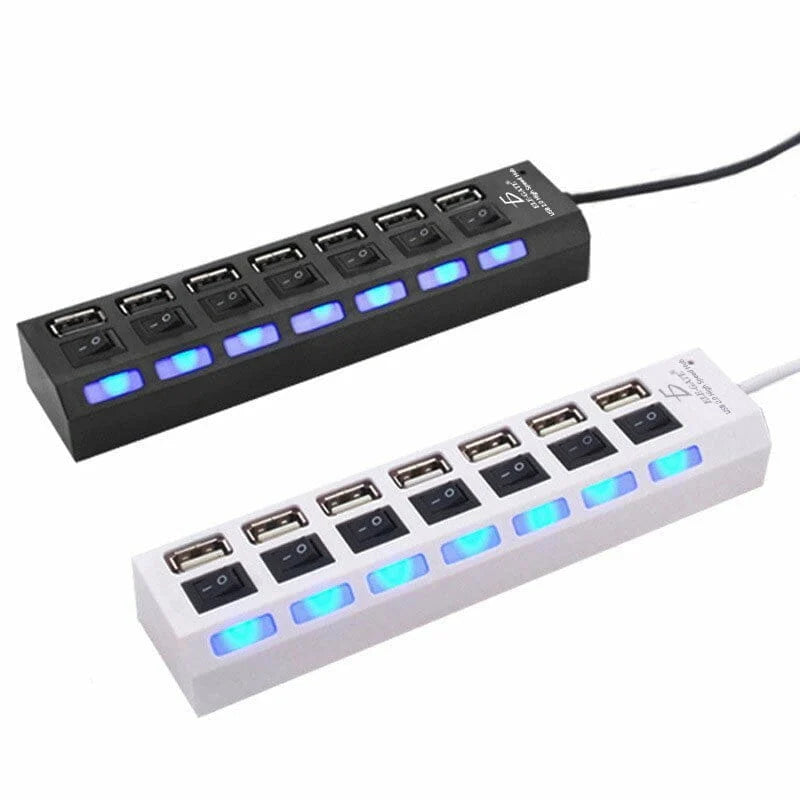 Hub de 7 puertos usb 2.0 con switches controladores e iluminación led, variedad de colores / hub.14 Imagen principal del producto