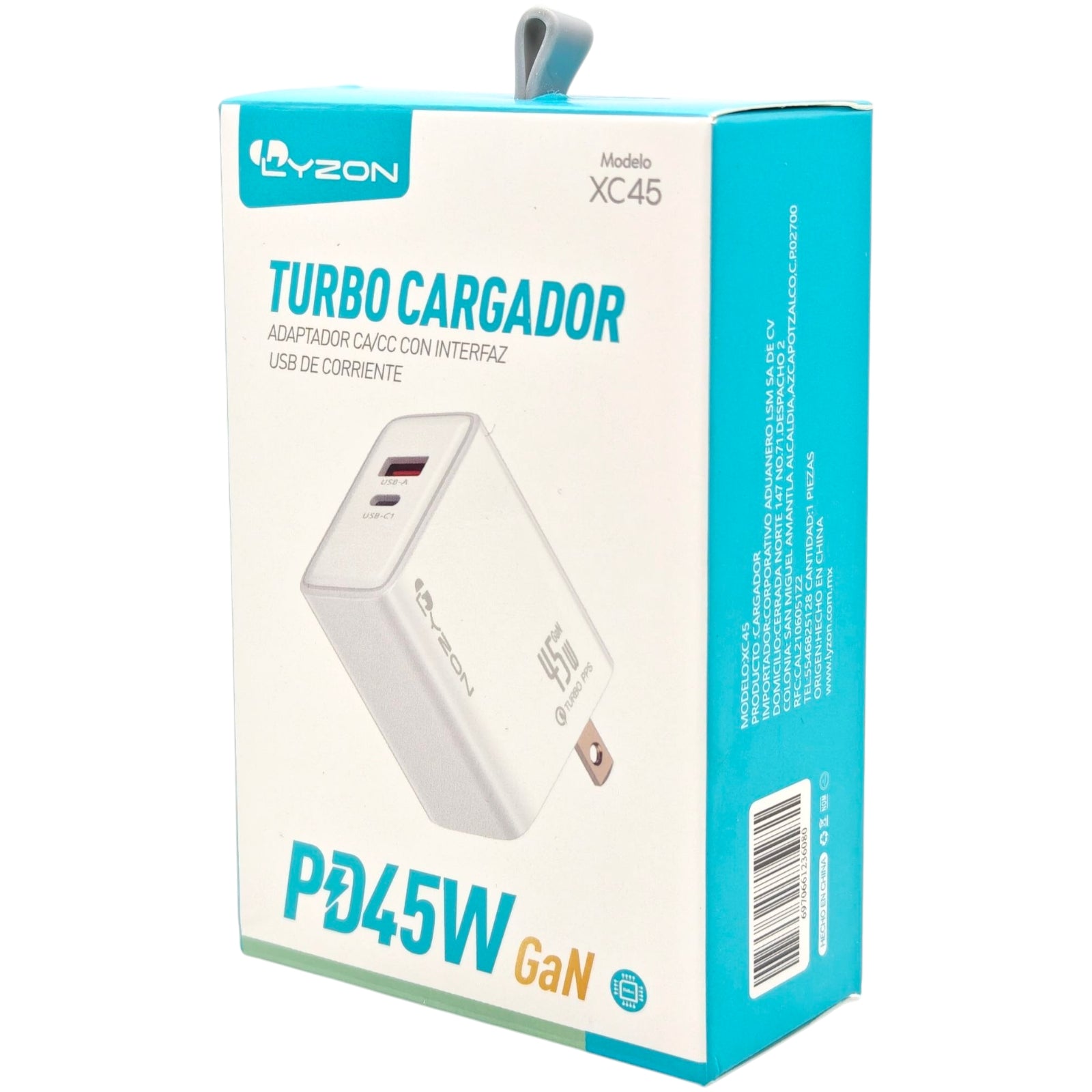 Cubo Cargador Turbo De 45W LYZON Imagen principal del producto