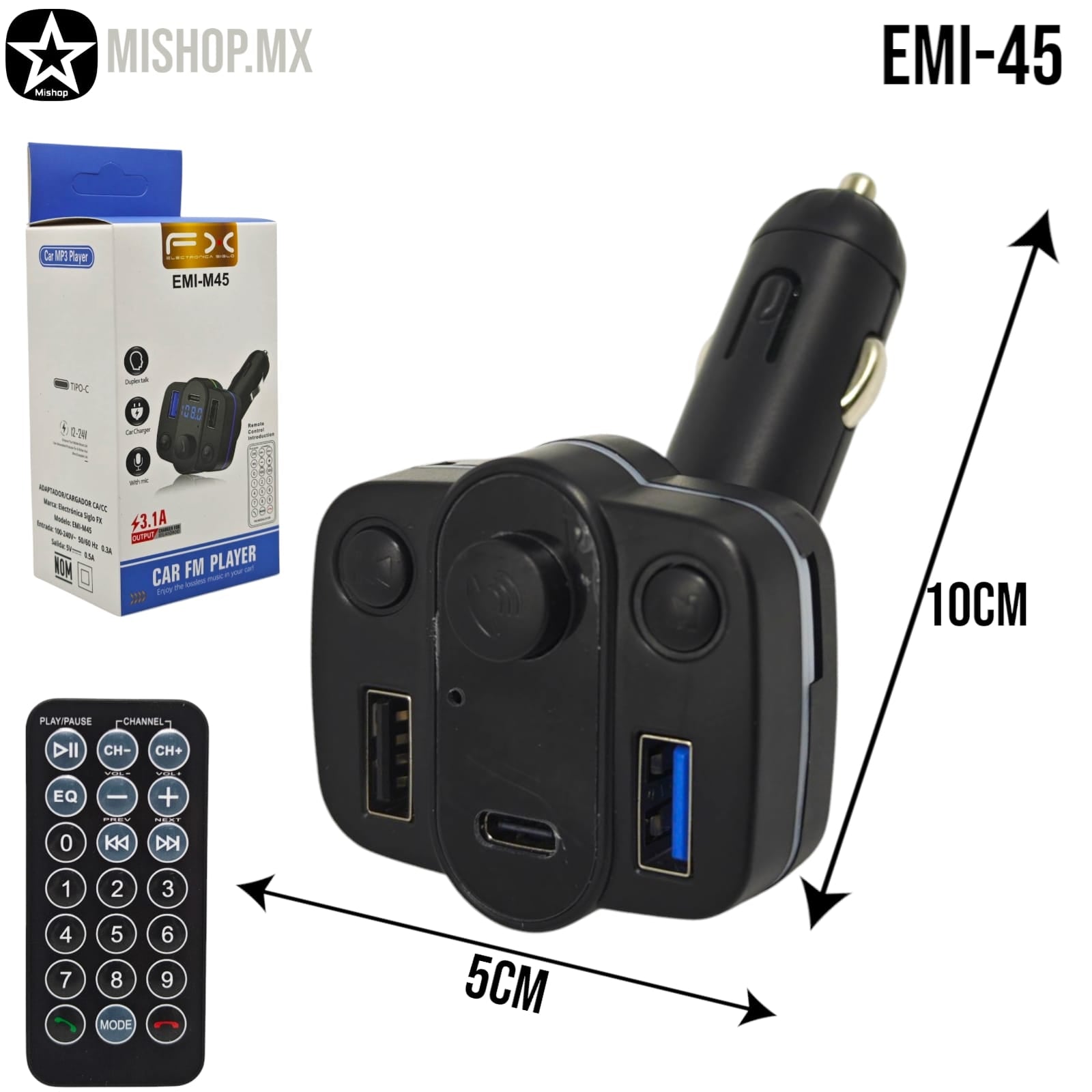 Cargador Para Auto Plug in FX EMI-45 Imagen principal del producto