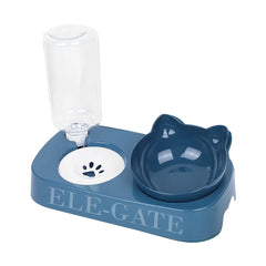 Dispensador de agua para mascotas + tazón de comida con diseño de gato, variedad de colores - MAS.01.7