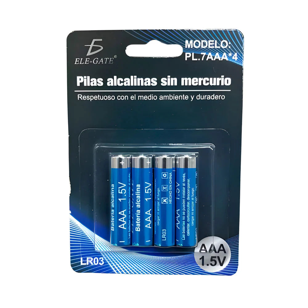 Paquete 4 pilas alcalinas aaa de 1.5v / pl.7aaa*4