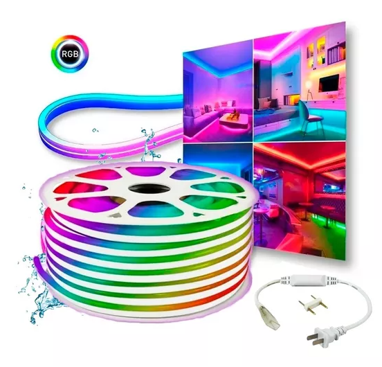Caja 4pz Tira Led Neon RGB 2835RGB127V Imagen principal del producto