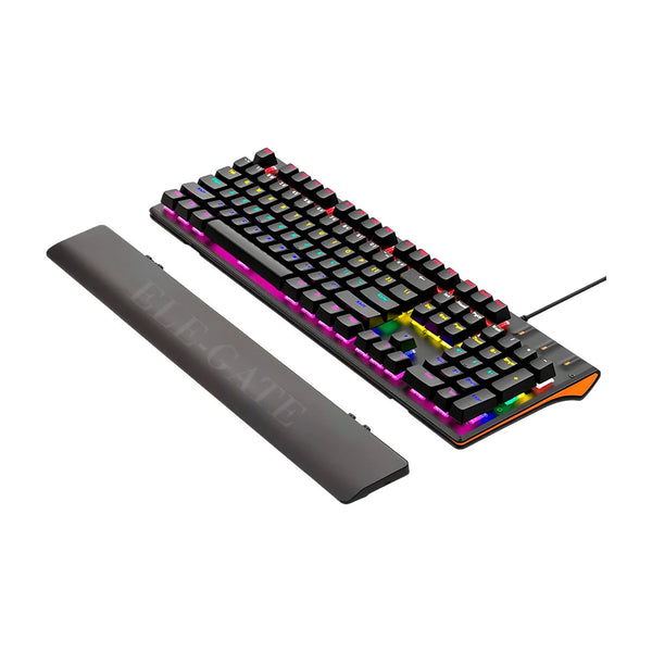 Teclado mecánico con iluminación rgb, base ajustable y reposamuñecas - TC.17.P