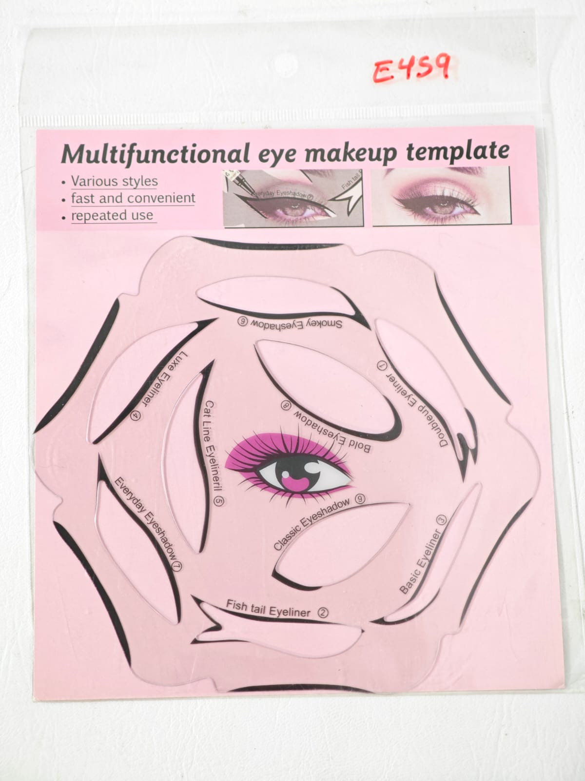 Plantilla de sombra de ojos multifuncional, plantilla de maquillaje de ojos, herramienta de maquillaje de tarjeta de delineador de ojos transparente Imagen principal del producto