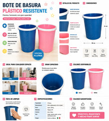 BOTE DE BASURA CON TAPA LJT002