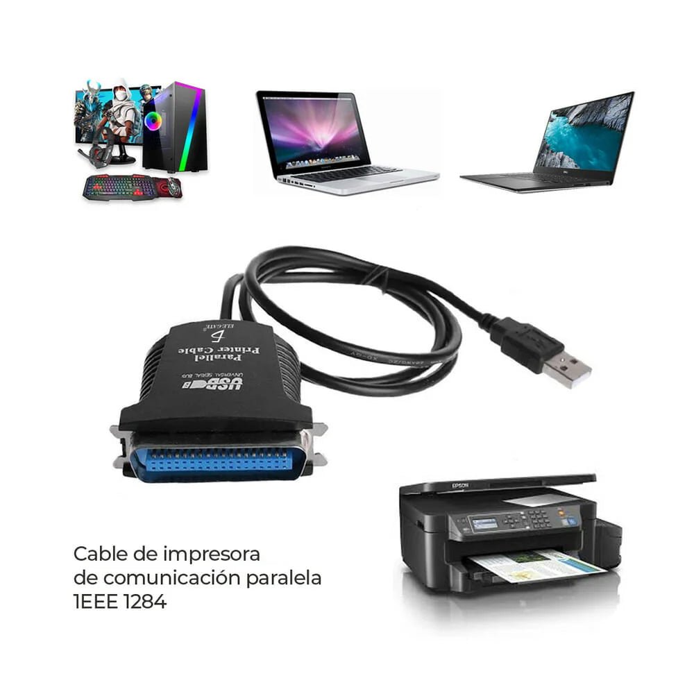 Adaptador USB para Impresora de Paralelo Modelo 1284 De 36 Pin Centronics - WI.57 - Mishop Mexico
