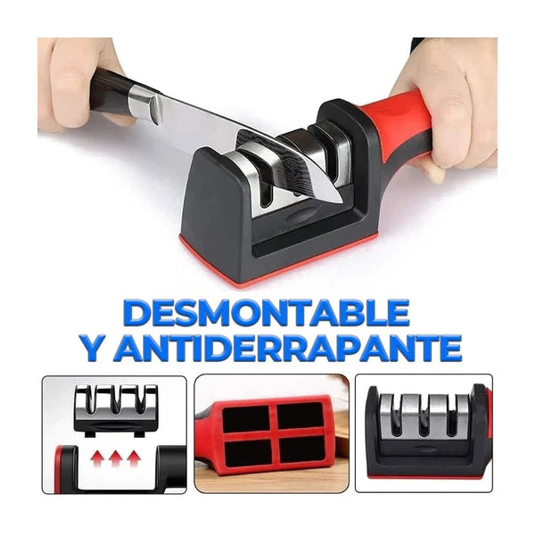 Afilador profesional desmontable y antiderrapante para cuchillos con piedra de tungsteno - CON.152.3 - Mishop Mexico