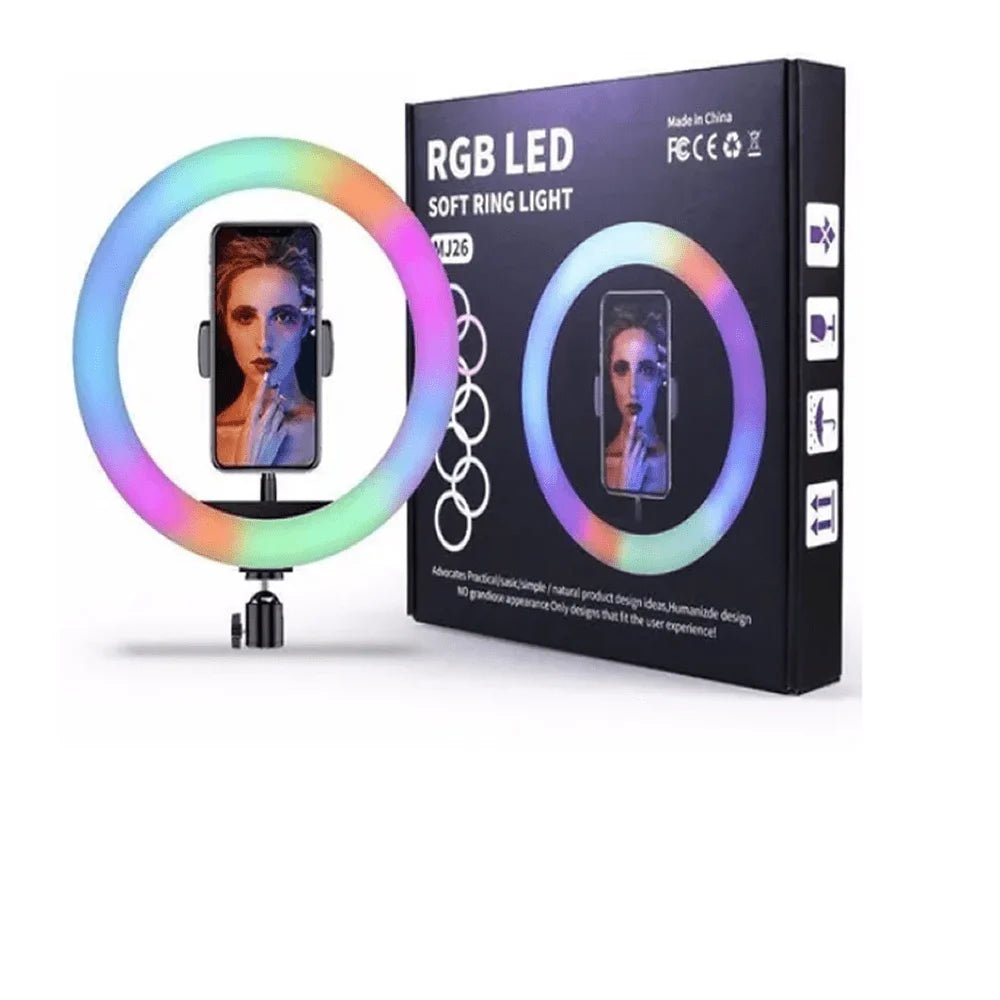 Aro de luz rgb 26cm con soporte para celular - MJ26 - Mishop Mexico Imagen principal del producto