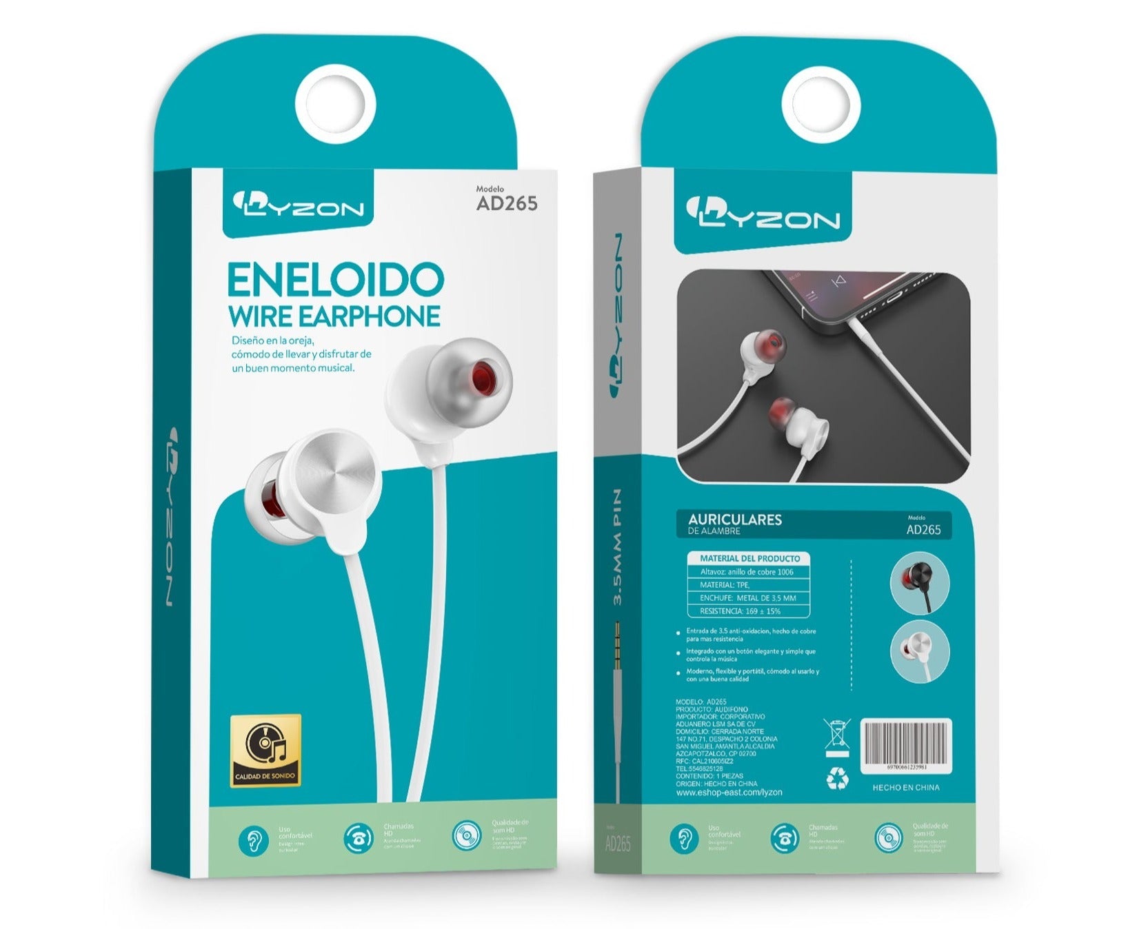 Audifono 3.5MM AD265 - Mishop Mexico Imagen principal del producto