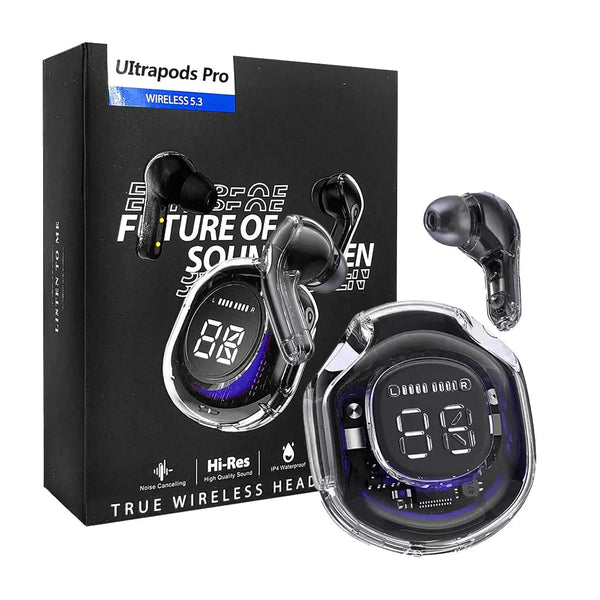 Audífonos bluetooth inalámbricos con estuche de carga transparente y luces rgb / ultrapods pro 5.3 - st - w127 - Mishop Mexico