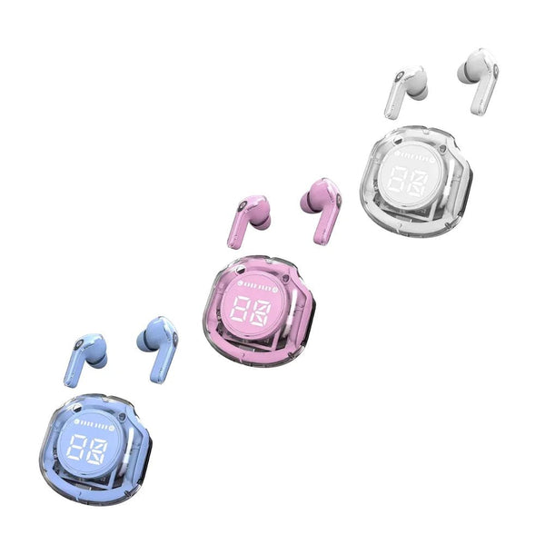 Audífonos bluetooth inalámbricos con estuche de carga transparente y luces rgb / ultrapods pro 5.3 - st - w127 - Mishop Mexico