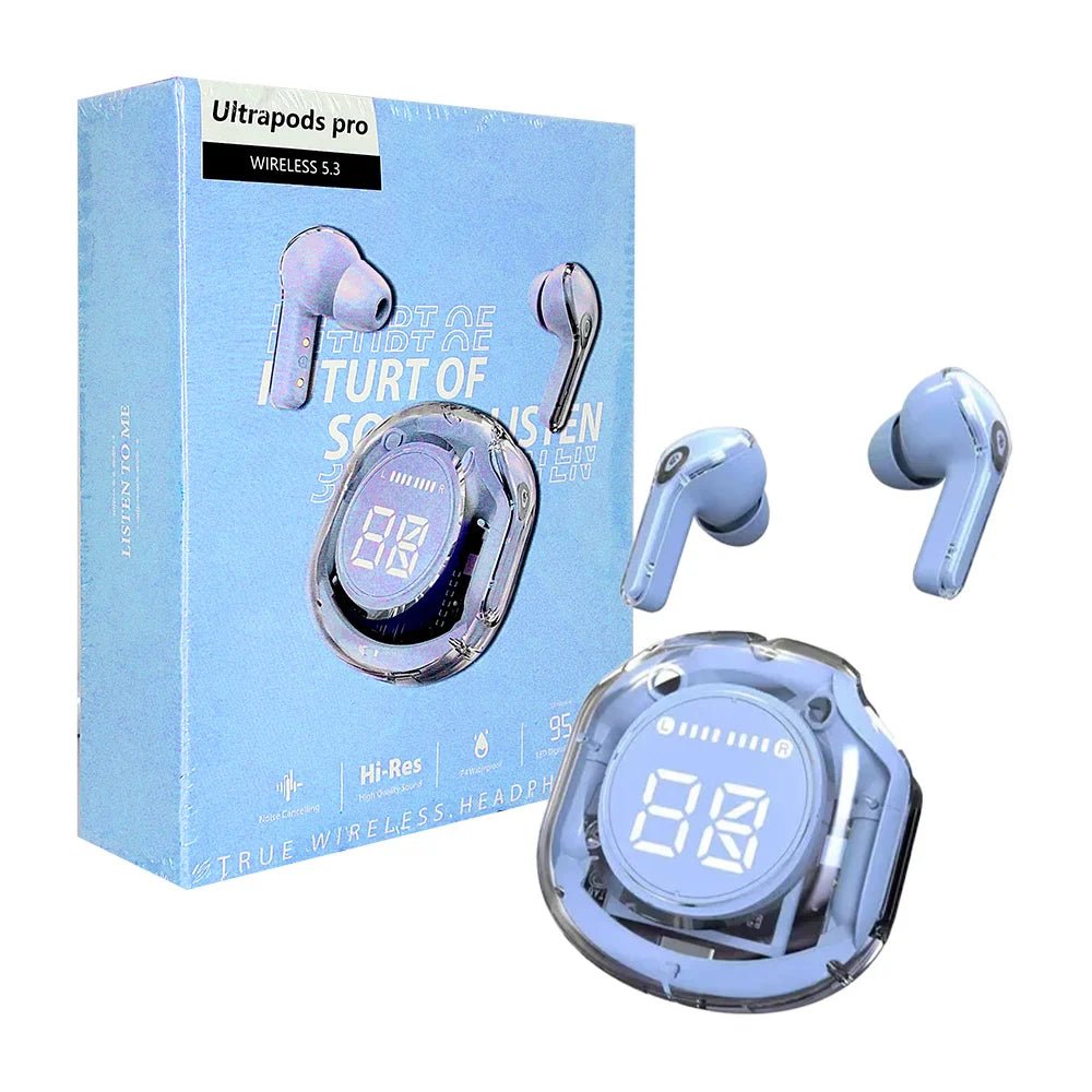 Audífonos bluetooth inalámbricos con estuche de carga transparente y luces rgb / ultrapods pro 5.3 - st - w127 - Mishop Mexico