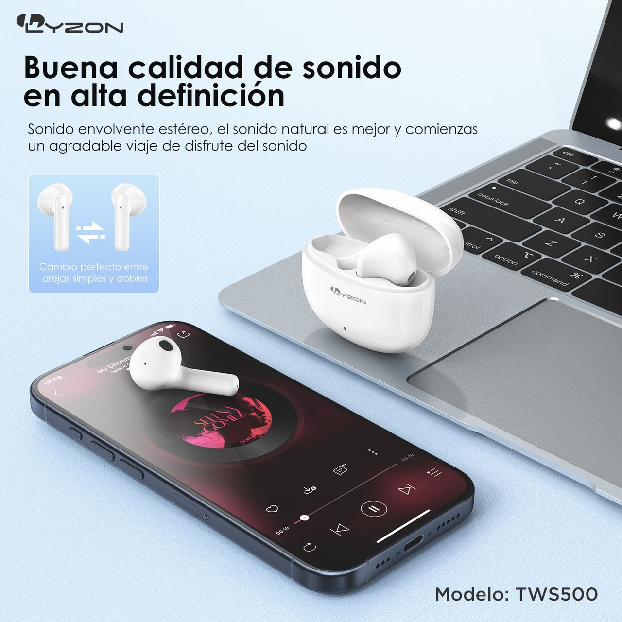 Audifonos Bluetooth LYZON TWS500 - Mishop Mexico