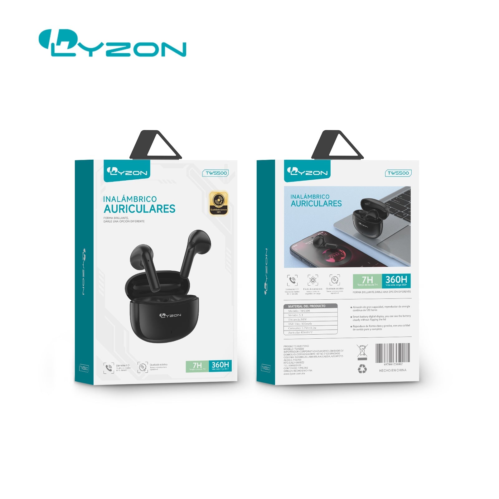 Audifonos Bluetooth LYZON TWS500 - Mishop Mexico Imagen principal del producto
