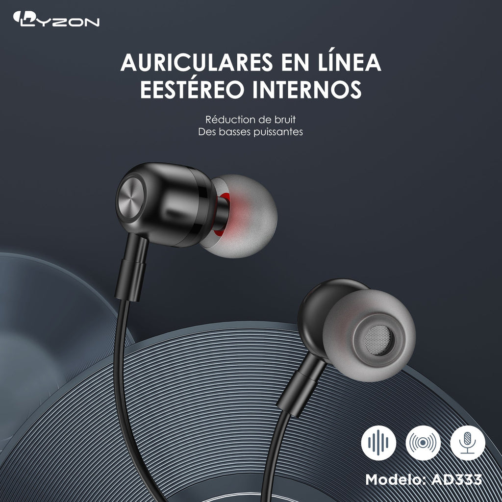 Audífonos Manos Libres Metálico AD333 - Mishop Mexico