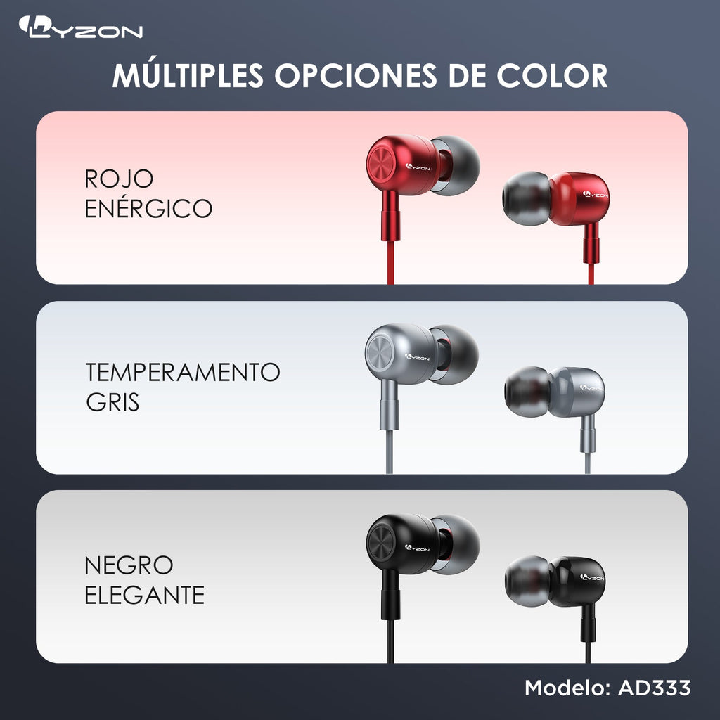 Audífonos Manos Libres Metálico AD333 - Mishop Mexico