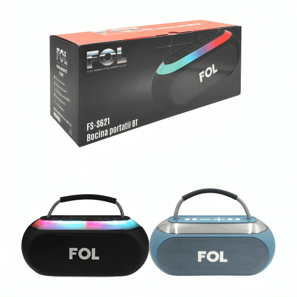 Bocina fol ovalada, puerto tf, usb y radio fm, sonido estéreo FS - S621 - Mishop Mexico