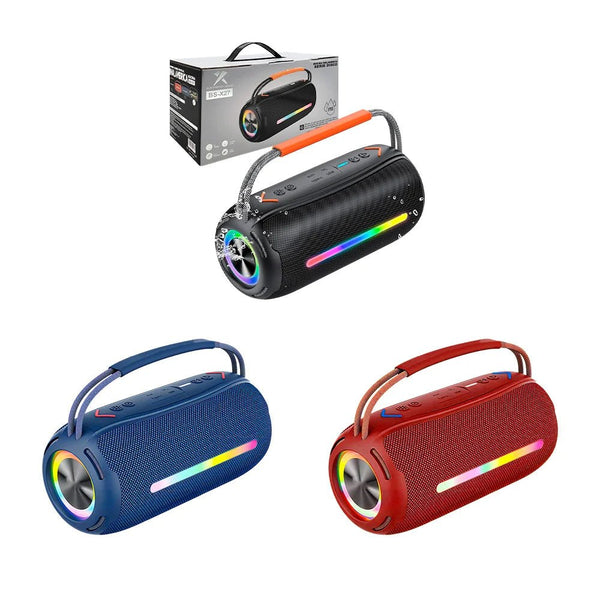 Bocina inalámbrica bluetooth de serie disco, cilíndrica, puerto tf, auxiliar y usb y luz rgb - Mishop Mexico