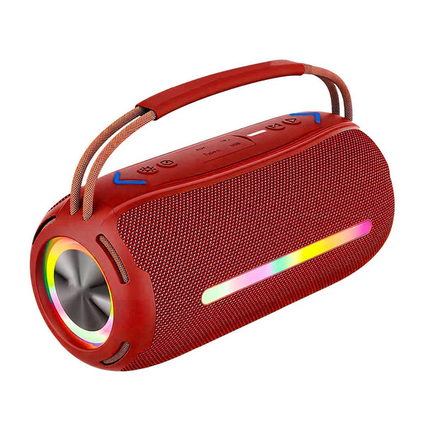 Bocina inalámbrica bluetooth de serie disco, cilíndrica, puerto tf, auxiliar y usb y luz rgb - Mishop Mexico