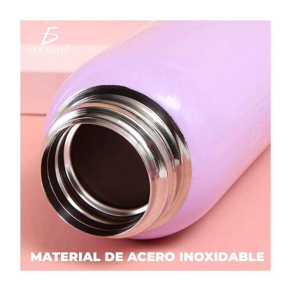 Botella tipo termo de acero inoxidable, diseño de animales, tapaderas intercambiables con diseño de cuernos, funda, capacidad de 500 ml - VAS.44.5 - Mishop Mexico