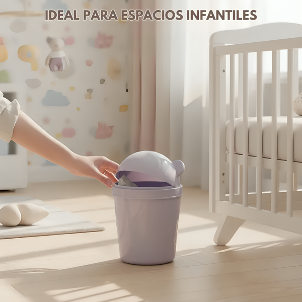 BOTE DE BASURA CON TAPA FORMA DE OSO LJT001