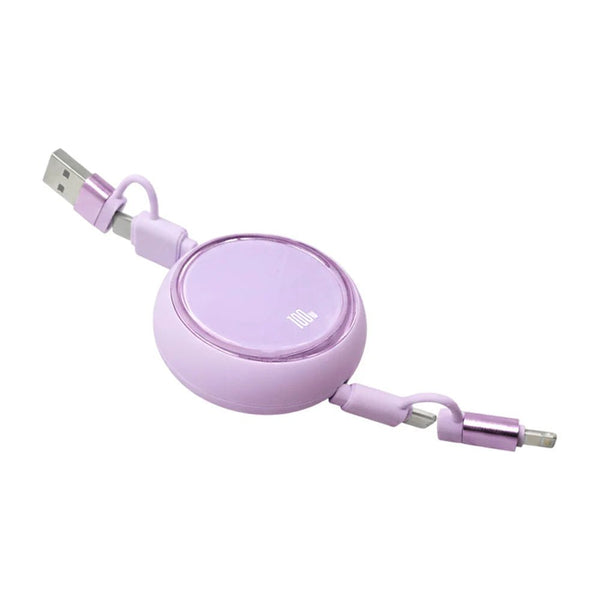 Cable 4 en 1 de 100w extendible asta 1m de largo con puertos intercambiables - C440W - Mishop Mexico