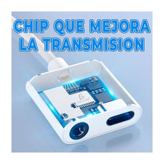 Cable adaptador de auriculares 2 en 1 con cable tipo c + puerto jack 3.5mm y tipo c - wi.jbc039 - Mishop Mexico
