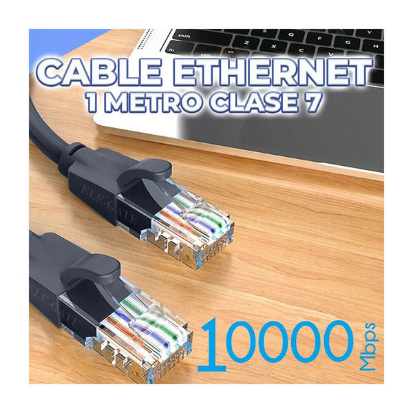 Cable color negro ele-gate Cat7 vention RJ45 ethernet utp de 1 metro - wi.175 - Mishop Mexico