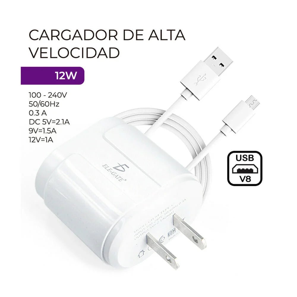 Cargador de carga rápida con entrada v8 / ch - 84 - v8 - Mishop Mexico
