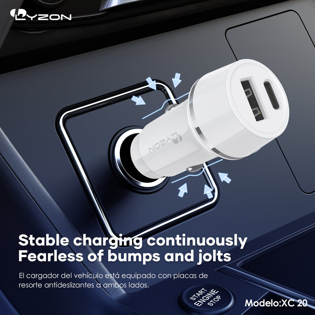 Cargador De coche LYZON XC20 - Mishop Mexico