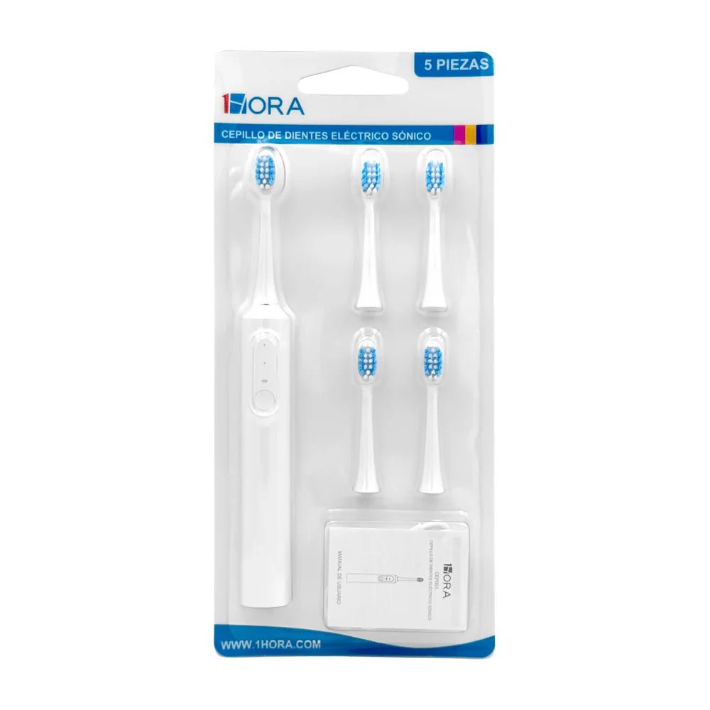 Cepillo de dientes eléctronico sónico 1hora, recargable + 4 repuestos / CEP001B - Mishop Mexico Imagen principal del producto