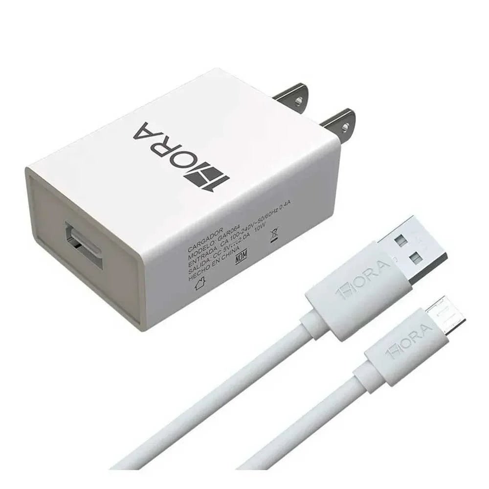 Combo cargador 1hora de 2.4a con adaptador de corriente y cable tipo c, 12w, - gar142 Imagen secundaria del producto