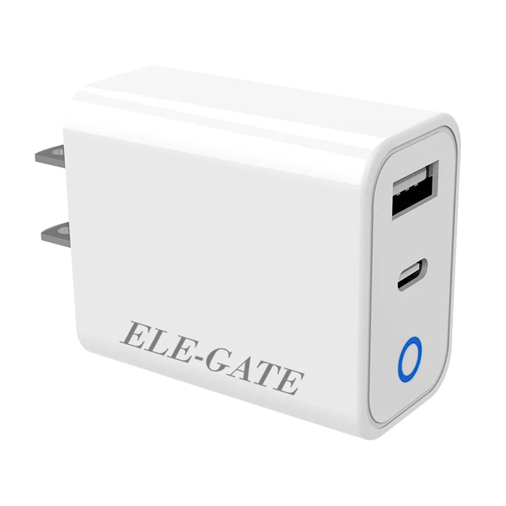 Cubo cargador con 1 puerto USB - C y 1 puerto de PD 20w con protección de voltaje - CH - 102 - Mishop Mexico Imagen principal del producto