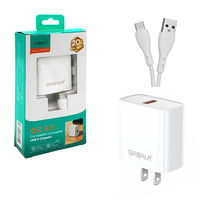 Cubo cargador sabala de carga rápida con puerto usb - a 20w - as - 303 - Mishop Mexico
