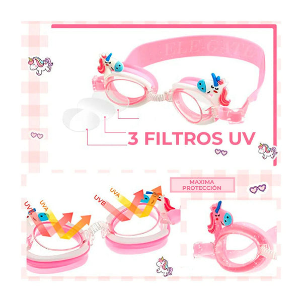 Goggles para natación, infantiles, ajustables y con diseño de animales, variedad de diseños - dep.38.2