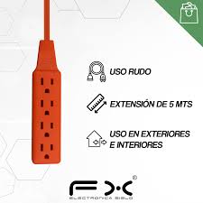 Extensión eléctrica de 5 metros con barra multicontacto de 4 enchufes - CHA-485 Imagen secundaria del producto