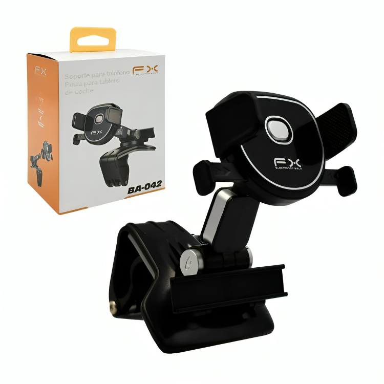 Soporte de plástico para el celular, ajustable al tablero del carro / ba-042