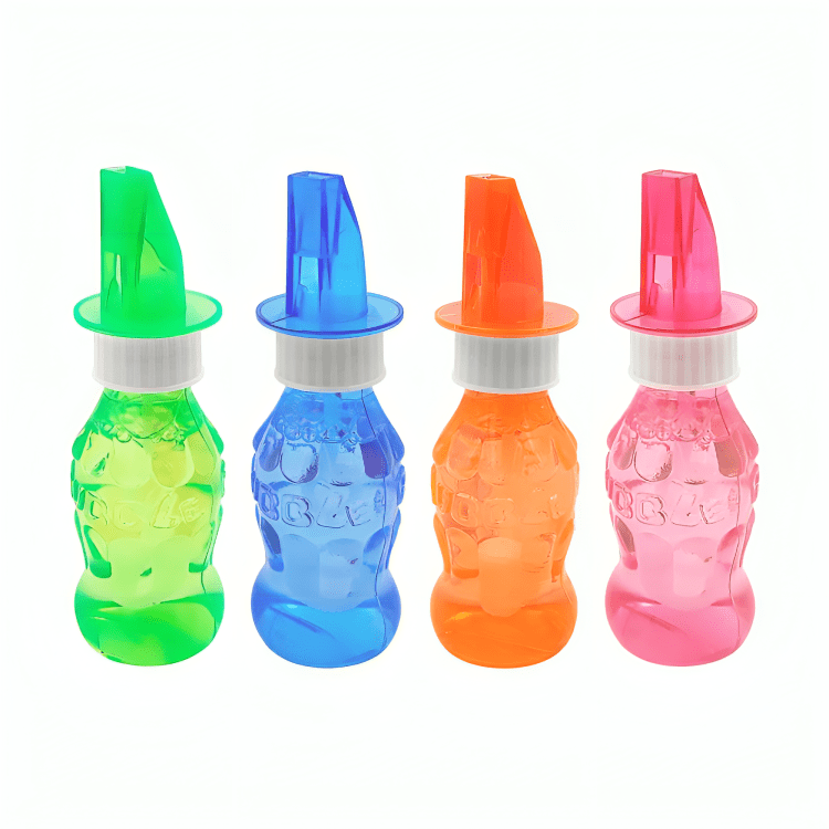 Frasco en forma de refresco con silbato y jabón para hacer burbujas, variedad - Mishop Mexico Imagen principal del producto