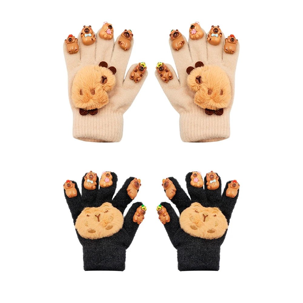 Guantes afelpados infantiles con figuras de capibara, variedad - 81470 - Mishop Mexico
