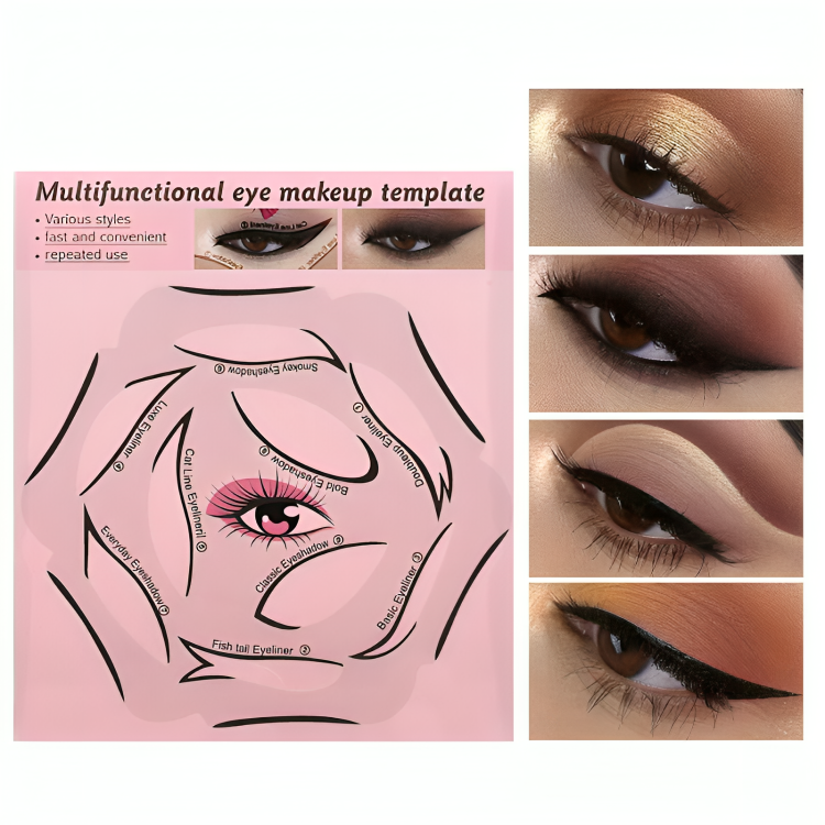 Plantilla de sombra de ojos multifuncional, plantilla de maquillaje de ojos, herramienta de maquillaje de tarjeta de delineador de ojos transparente Imagen secundaria del producto