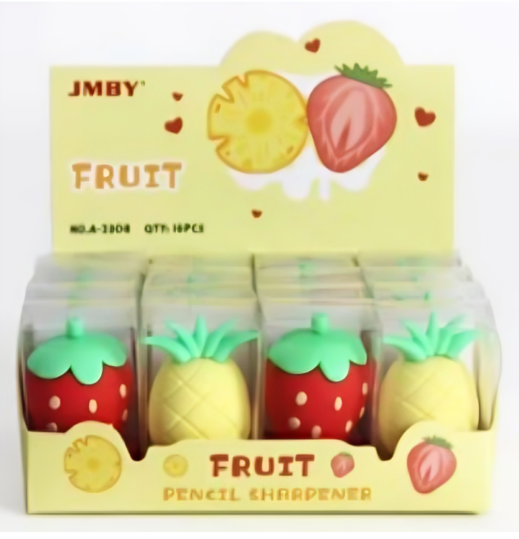 Caja de sacapuntas diseño Fresa y piña Set de 16pz - KDY-33 Imagen secundaria del producto
