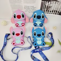 Monedero de silicona con tira colgante diseño de Stich y Angel - KM-33