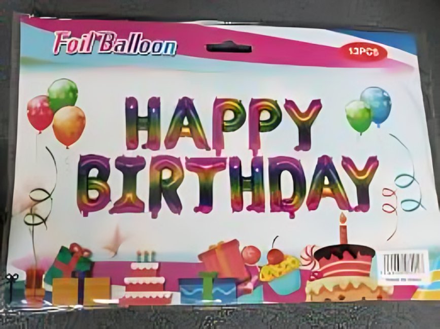 set de película de aluminio  inglesa para fiesta de  cumpleaños 13pz - 809-5 Imagen principal del producto