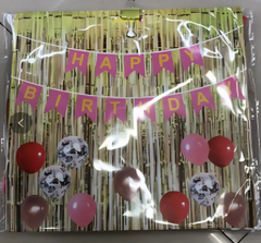 Set de cumpleaños de cortina  de lluvia de 13 piezas - 34809-43