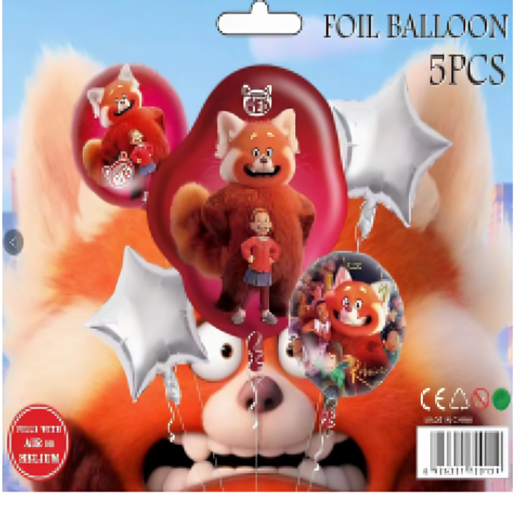 Set de globos de aluminio estilo Turning red - 809-75-121 Imagen principal del producto