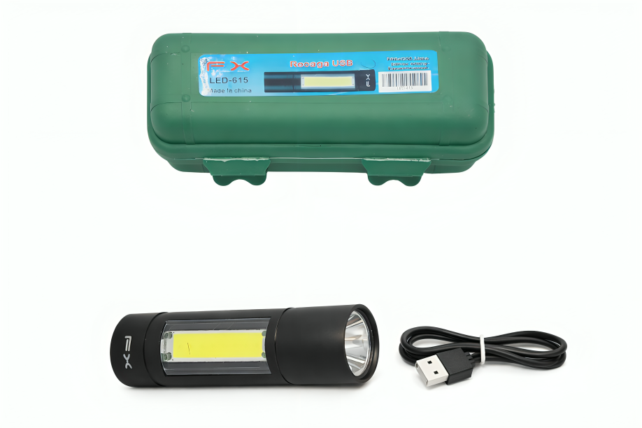 Linterna de mano chica, cilíndrica, recargable, con modos de iluminación y focos laterales, variedad de usos / led-615 FX Imagen secundaria del producto