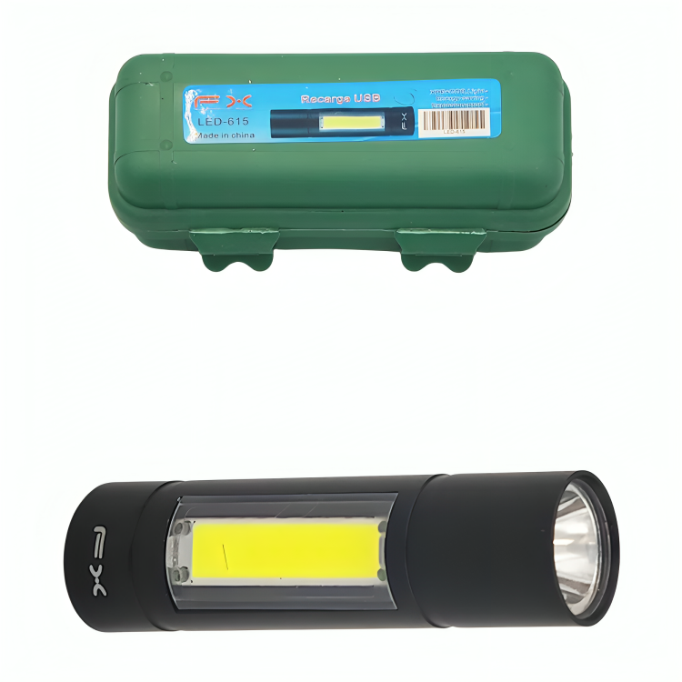 Linterna de mano chica, cilíndrica, recargable, con modos de iluminación y focos laterales, variedad de usos / led-615 FX Imagen principal del producto