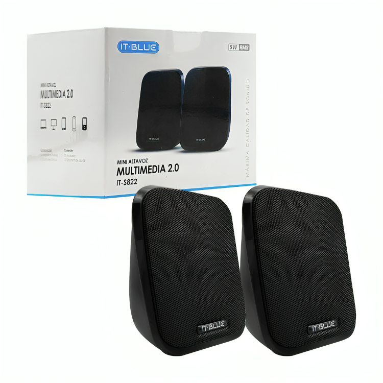 Mini par de altavoces it blue para computadora con conexión auxiliar y usb IT-S822 Imagen principal del producto