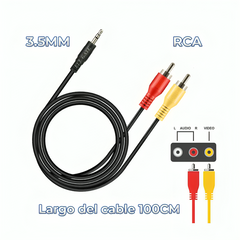 Adaptador de cable jack 3.5mm a salida de audio rca 100cm / wi.184